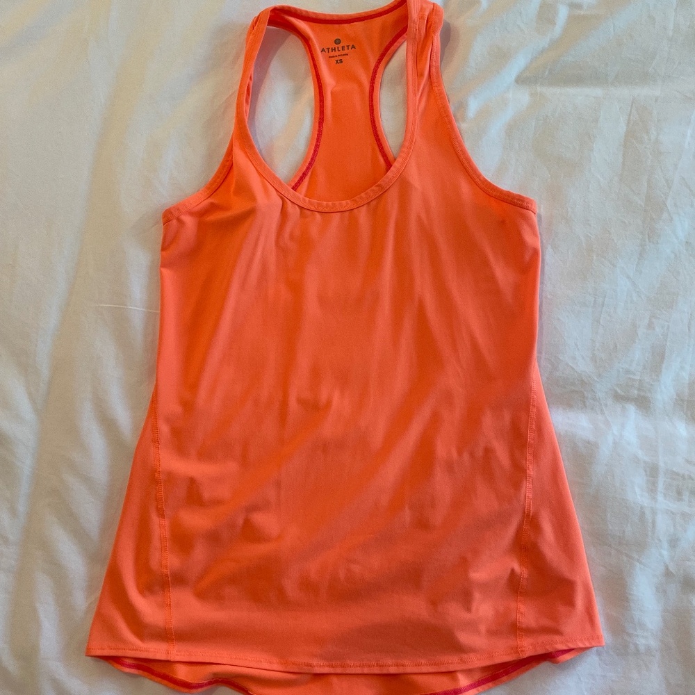 Athleta  Orange Workout Tank Top